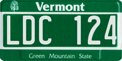 VT license plate LDC124