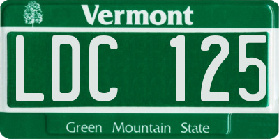 VT license plate LDC125