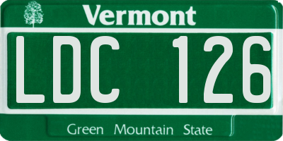 VT license plate LDC126