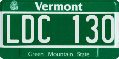 VT license plate LDC130