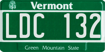 VT license plate LDC132