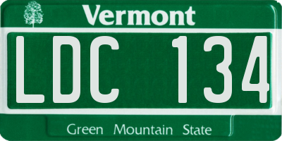 VT license plate LDC134
