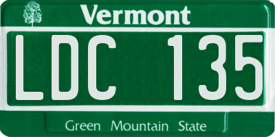 VT license plate LDC135