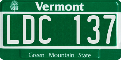 VT license plate LDC137