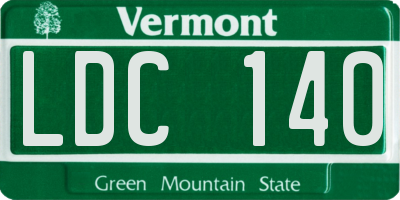 VT license plate LDC140
