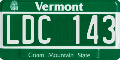 VT license plate LDC143