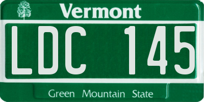 VT license plate LDC145