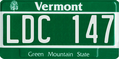 VT license plate LDC147