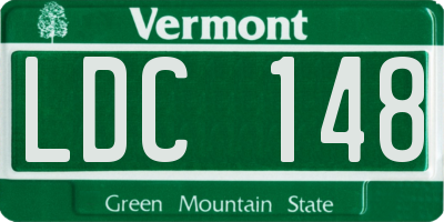 VT license plate LDC148