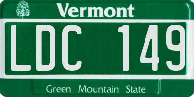 VT license plate LDC149