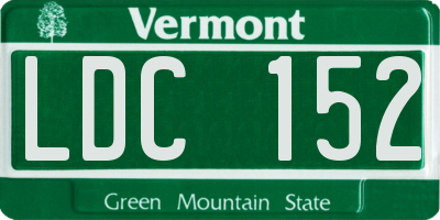 VT license plate LDC152