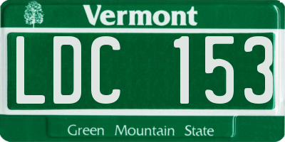 VT license plate LDC153