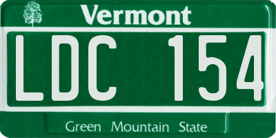 VT license plate LDC154