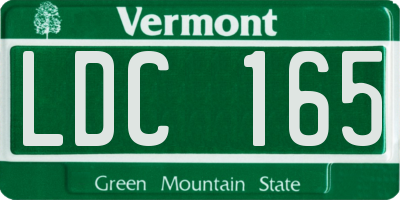 VT license plate LDC165