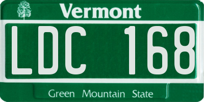 VT license plate LDC168