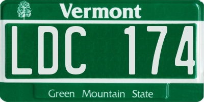 VT license plate LDC174