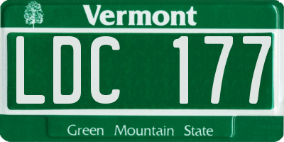 VT license plate LDC177