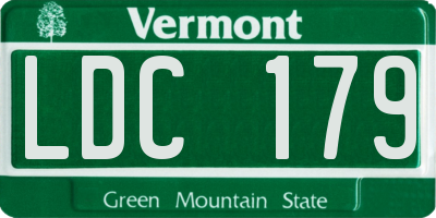 VT license plate LDC179