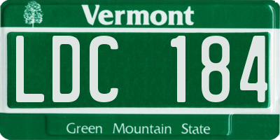 VT license plate LDC184