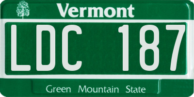 VT license plate LDC187