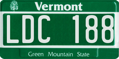 VT license plate LDC188