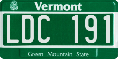 VT license plate LDC191
