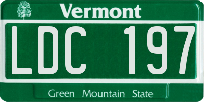 VT license plate LDC197