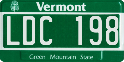 VT license plate LDC198