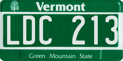 VT license plate LDC213