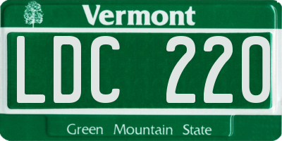 VT license plate LDC220
