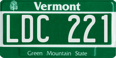 VT license plate LDC221