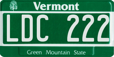 VT license plate LDC222