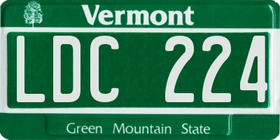 VT license plate LDC224