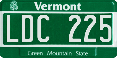 VT license plate LDC225