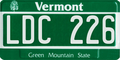 VT license plate LDC226