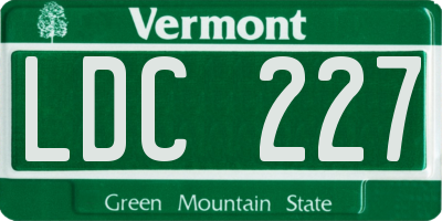 VT license plate LDC227