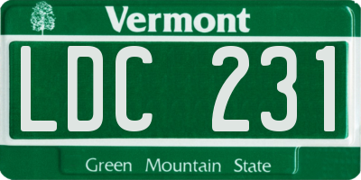 VT license plate LDC231