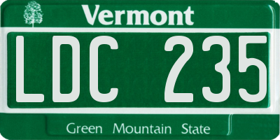 VT license plate LDC235