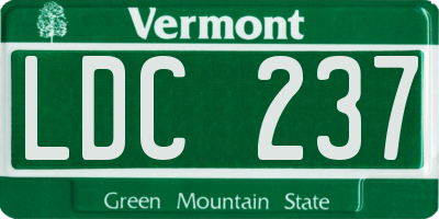 VT license plate LDC237