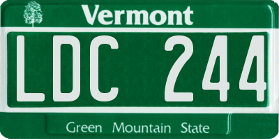 VT license plate LDC244
