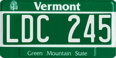 VT license plate LDC245