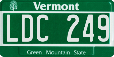 VT license plate LDC249