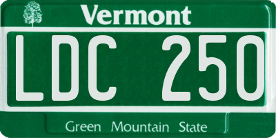 VT license plate LDC250