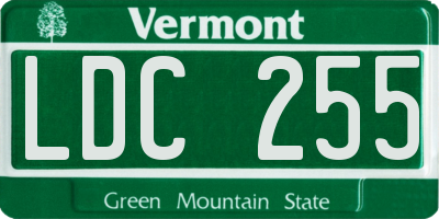 VT license plate LDC255