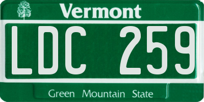 VT license plate LDC259