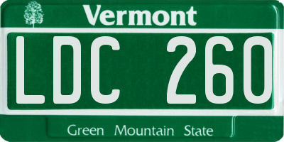 VT license plate LDC260
