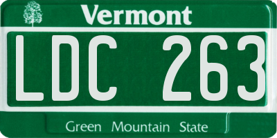 VT license plate LDC263