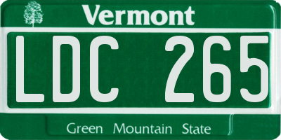 VT license plate LDC265