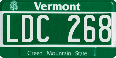 VT license plate LDC268