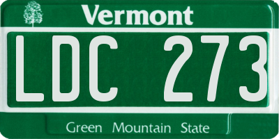 VT license plate LDC273